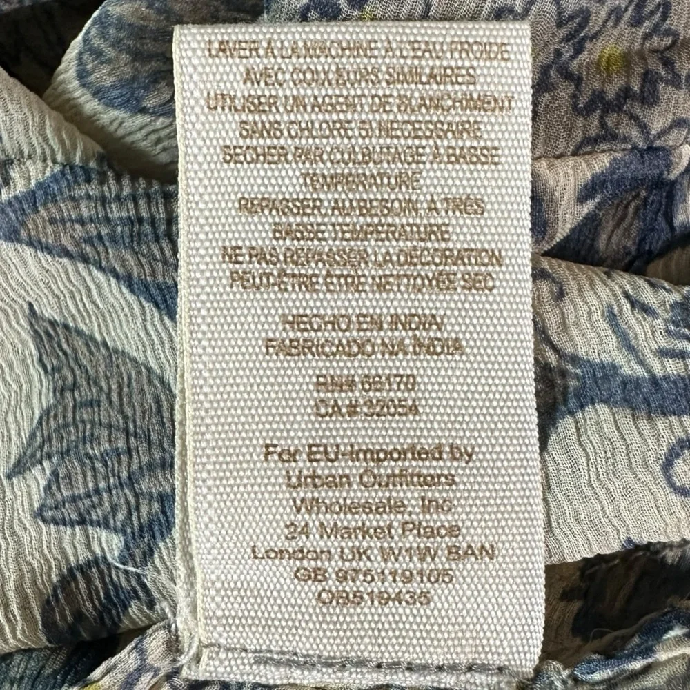 Free People Bohemian Gypsy Oversized Hendrix Printed Peasant Top Small Sheer